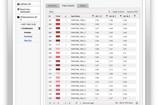 XMF ColorPath Brand Color Optimizer Interface